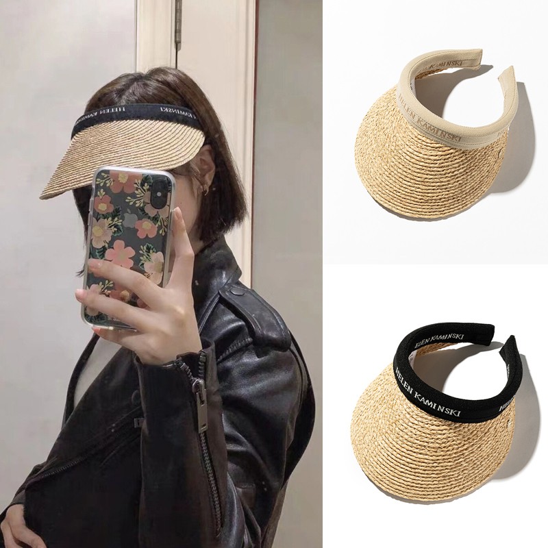 Mũ Cói Chống Nắng Vành Rộng Hở Chóp Thời Trang Đi Biển Mùa Hè Phong Cách Nhật Bản Cho Nữ