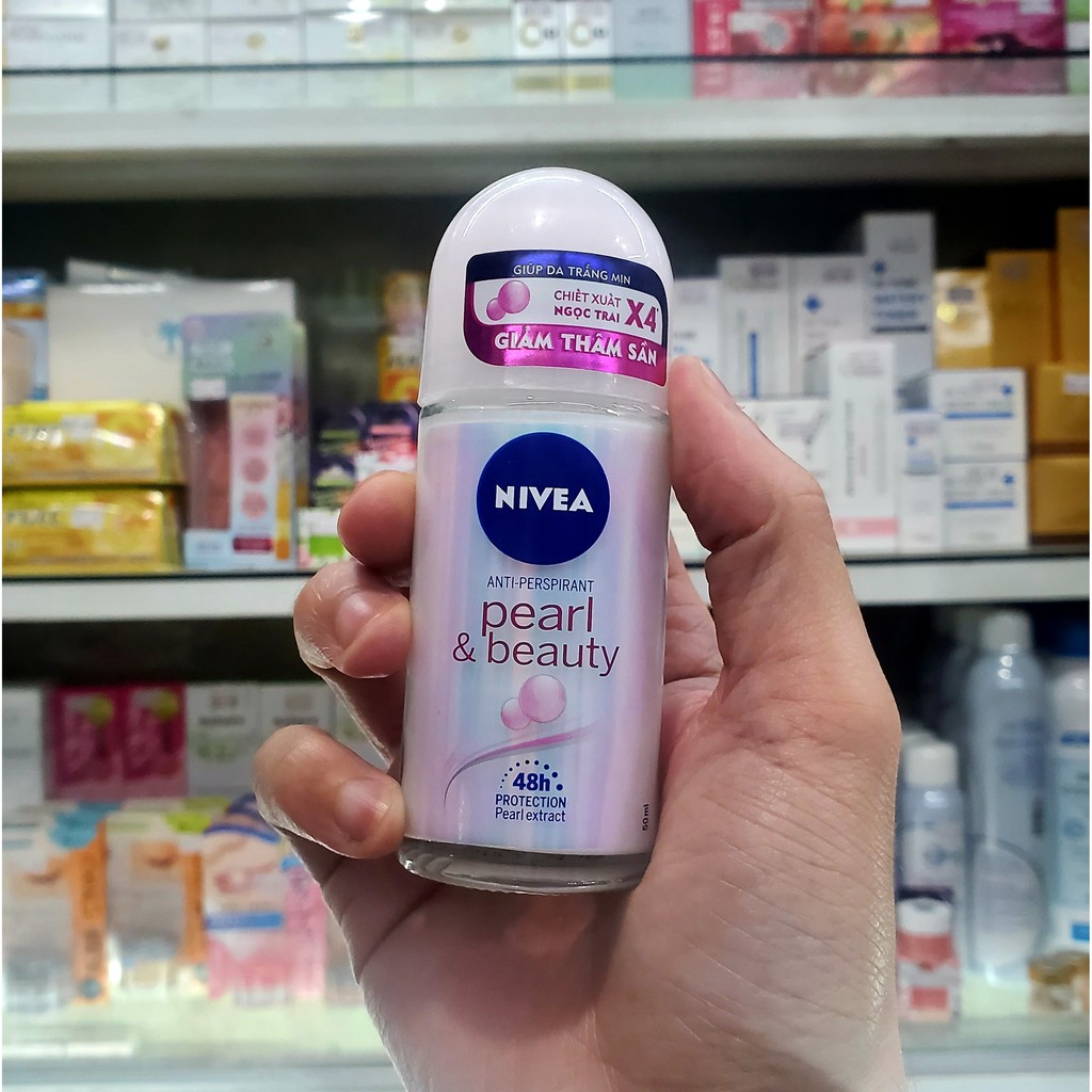 Lăn khử mùi Nivea, lăn khử mùi Nivea Pearl &amp; Beauty khô thoáng 48h 50ml