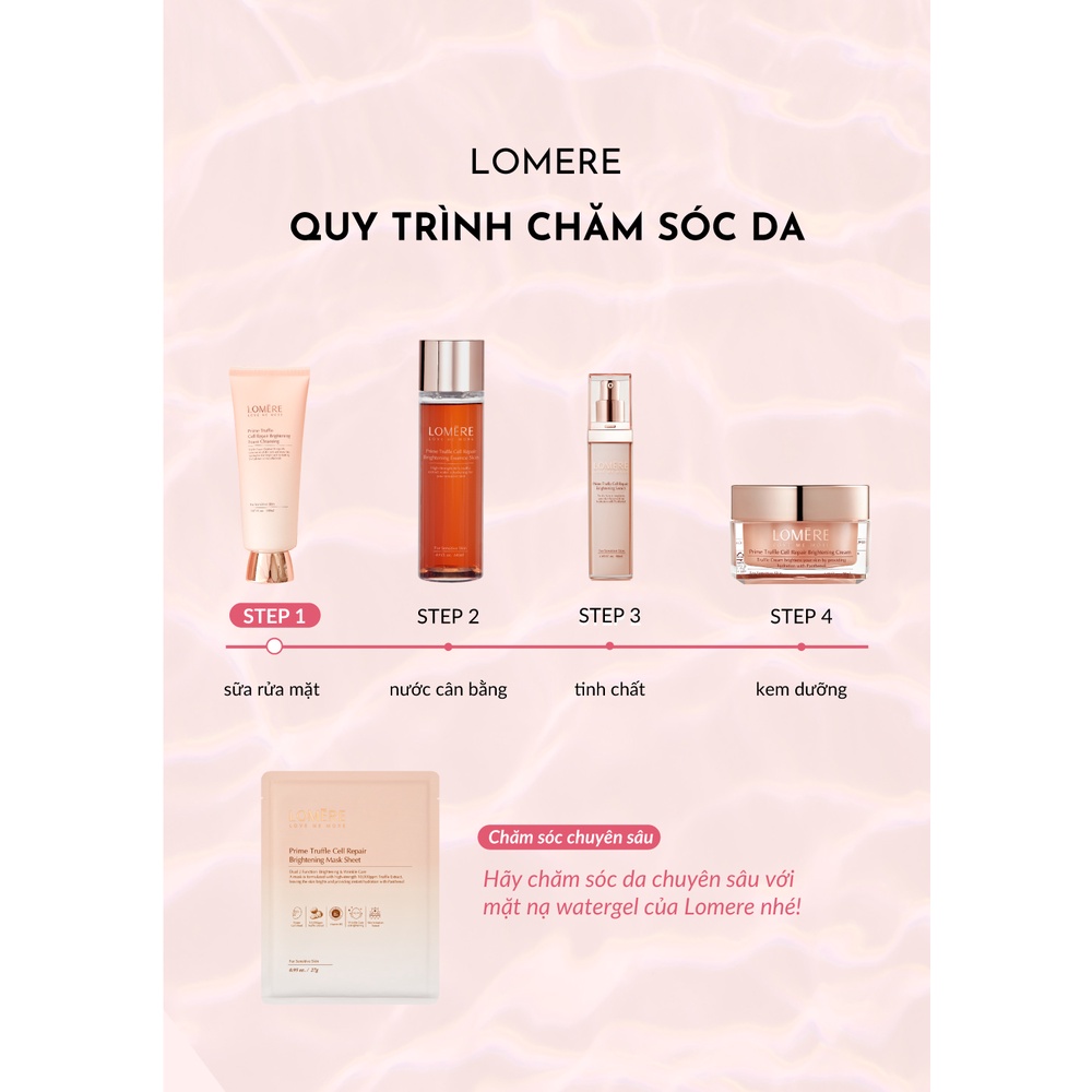 Sữa rửa mặt Dưỡng trắng Lomere Prime Truffle Cell Repair Brightening Foam Cleansing - Hàn Quốc Chính Hãng