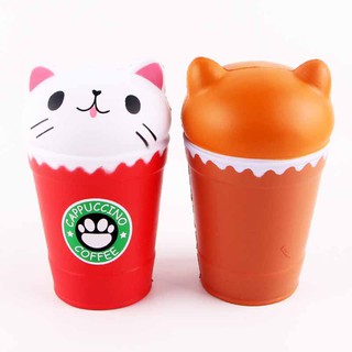 [Chính hãng Sunny Squishy] SQUISHY Cốc CF mèo Capuchino (14x9x6cm)-M11