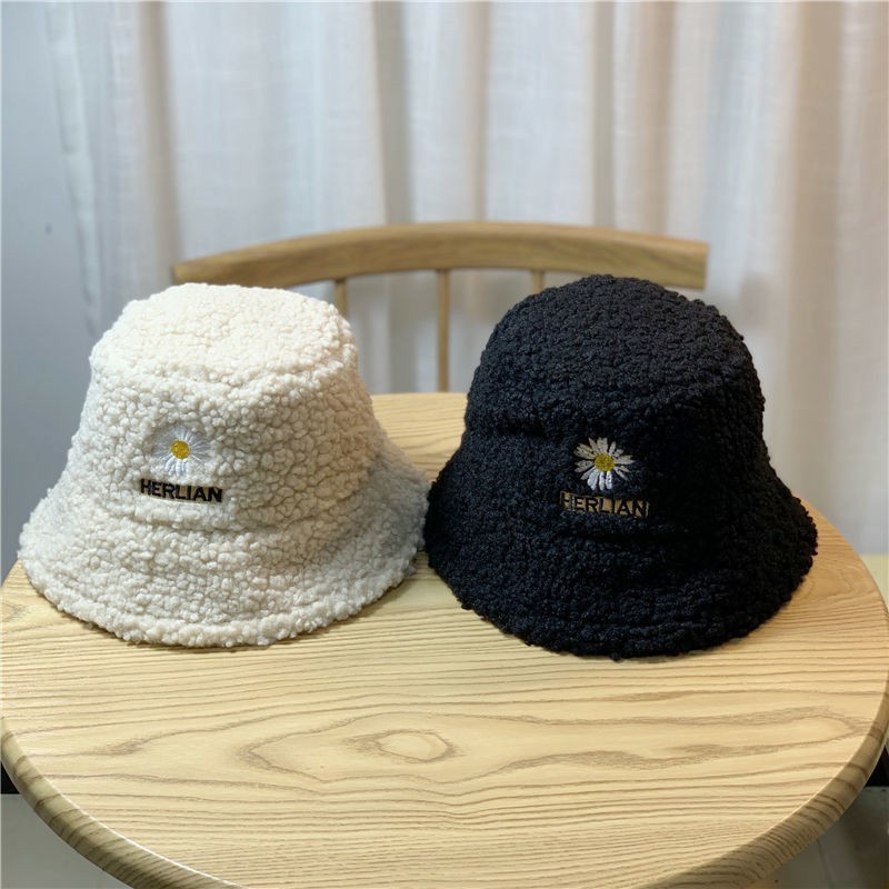 PVN19546 Mũ Len Lông Cừu Đính Hoa Cúc Xinh Xắn Phong Cách Hàn Quốc Cho Bé T2 .