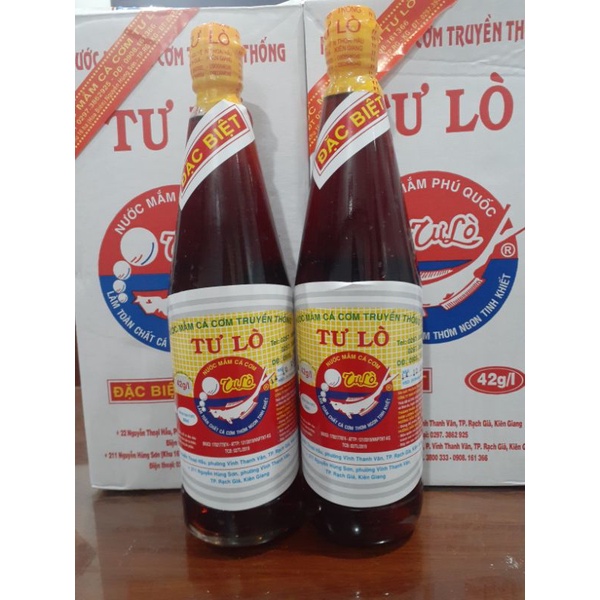 Nước mắm truyền thống Tư Lò Kiên Giang 2 chai 650ml 42 độ đạm