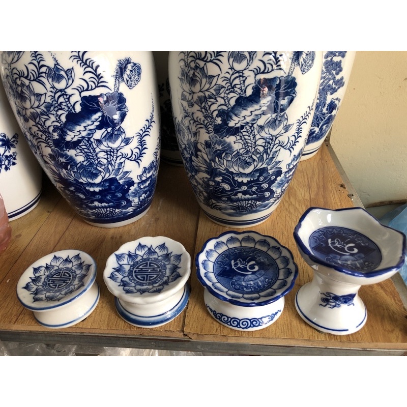 Chân Nến Thờ Men Lam