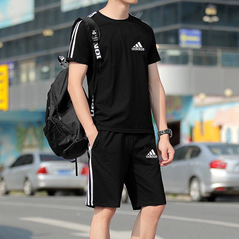 Bộ Đồ Thể Thao Adidas Gồm Quần Short + Áo Tay Ngắn Dành Cho Cặp Đôi