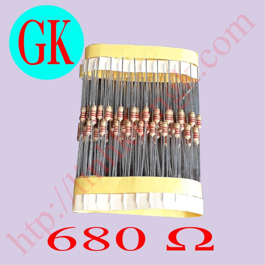 [100 cái] Điện trở 680 ôm 1/4W