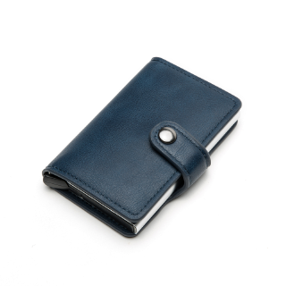 Bisi Goro Business Card Bag Phone Case 2021 RFID Blocking Button Men Wallet Credit Card Holder Crazy Horse Leather Card Purse