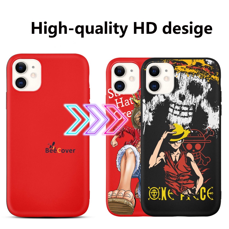 Ốp Điện Thoại Silicone Mềm Nhám In Hình One Piece Cho iPhone 14 13 12 11Promax XS XR XSmax 7 8 + 7Plus 8Plus Plus SE 2020