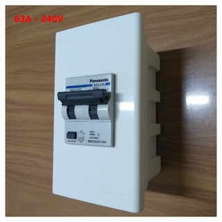 Bộ cầu dao chống giật panasonic 2p 40a 30ma 6ka 240vac + mặt, đế cd