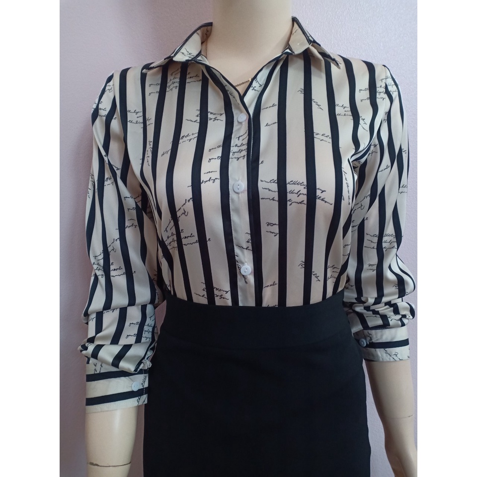 Áo sơ mi nữ lụa bóng họa tiết A 4109 đủ size 40-90kg ( ảnh thật)