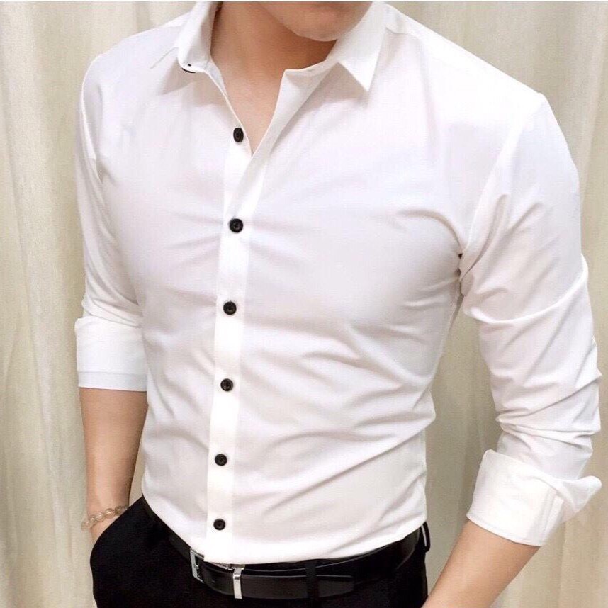 Áo sơ mi nam Kojiba trơn dài tay ôm sát người SML020 | BigBuy360 - bigbuy360.vn