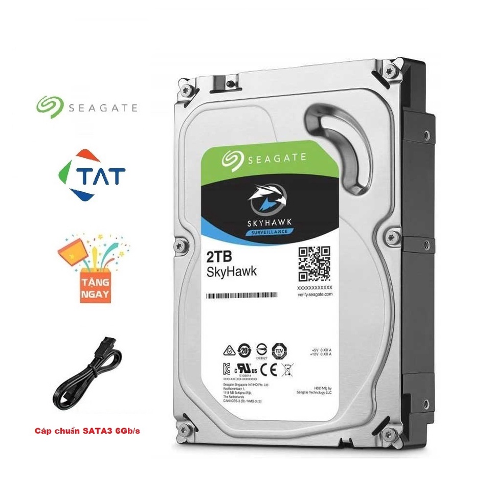 Ổ Cứng HDD Seagate SkyHawk 2TB 3.5 inch Dùng Cho Camera Karaoke Máy tính