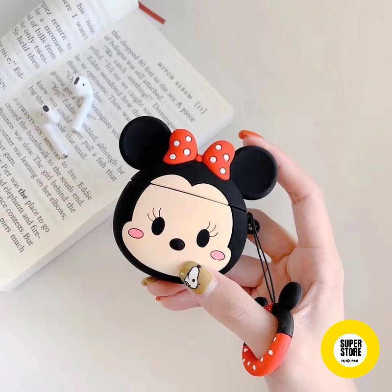 Set Case Vỏ Bao Airpods Đựng Tai Nghe Airpod 1 2 Pro Hình Micky Siêu Đẹp Kèm Móc Khóa