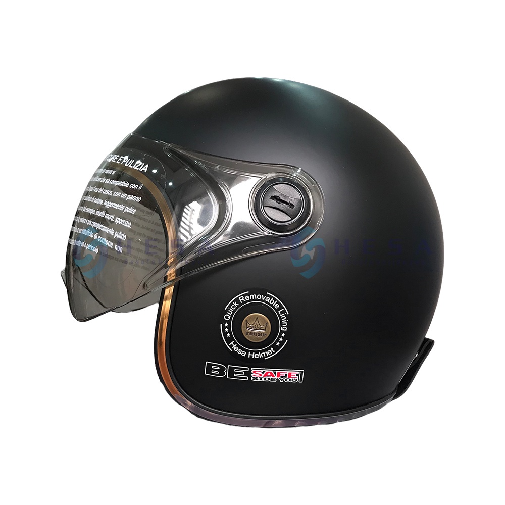 Mũ Bảo Hiểm HESA 3/4 Đầu Có Kính Trùm Đầu Hàng Chính Hãng Bảo Hành 5 Năm