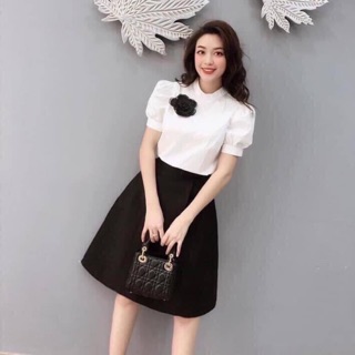 Bán sỉ áo trắng tay bồng cài hoa !! Tuyển ctv tq
