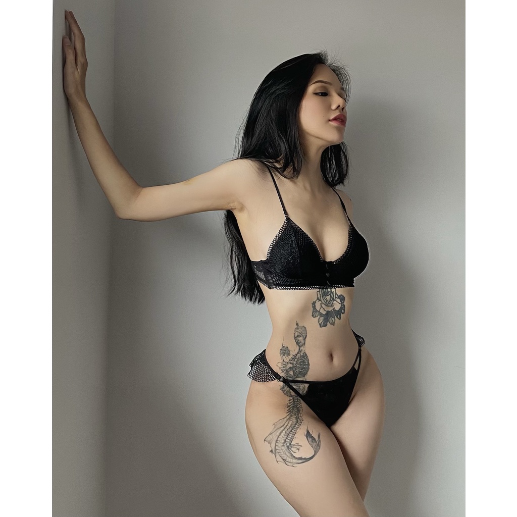 Bộ đồ lót lọt khe Maria Basic cánh tiên ren sexy - có gọng, có mút tháo rời - Thiết kế by Sanvajulie