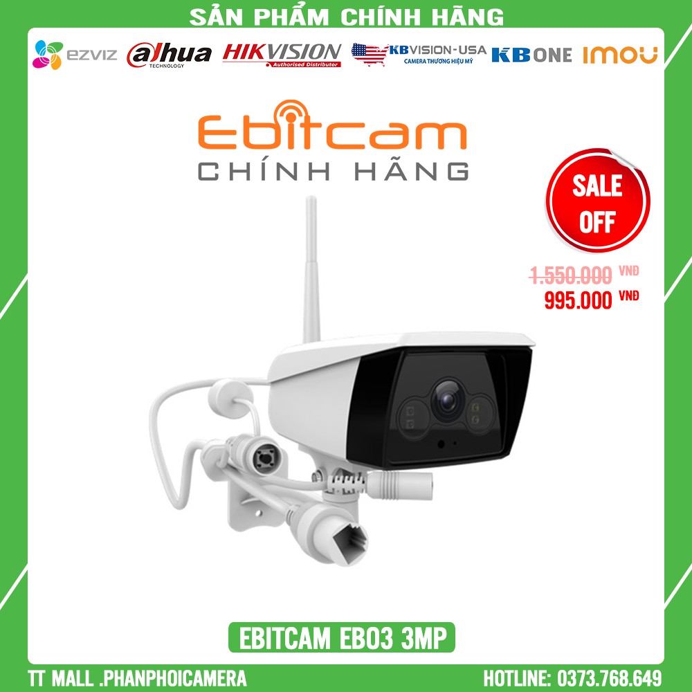 [Giá Hủy Diệt] Camera IP WIFI Ngoài trời Ebitcam EB03 2MP