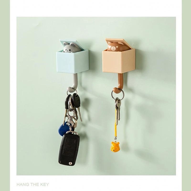 Móc Gắn Tường Treo Đồ Hình Động Vật Dễ Thương Sáng Tạo Vui Nhộn Không Cần Khoan + Chìa Khóa + Giá Treo Áo Khoác SJHY0309JP5