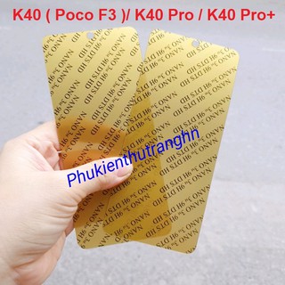 Dán cường lực dẻo Nano mặt trước Xiaomi Redmi K40 K40S K40 Pro Poco F3 F4 trong suốt chống va đập sứt mẻ full màn 98%