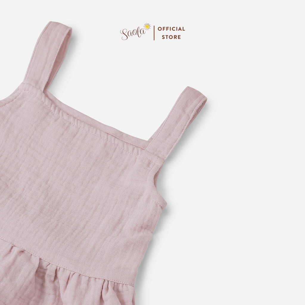 Bộ Hai Dây Bé Gái Chất Liệu Muslin Mềm Mịn Thoáng Mát - 3 Màu - SAOLA KIDS