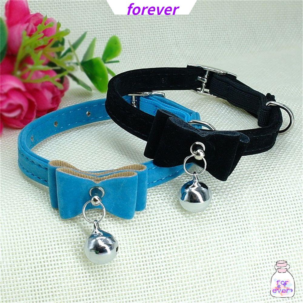 Vòng cổ đính nơ bằng vải nhung có thể điều chỉnh kích thước thời trang cho thú cưng
