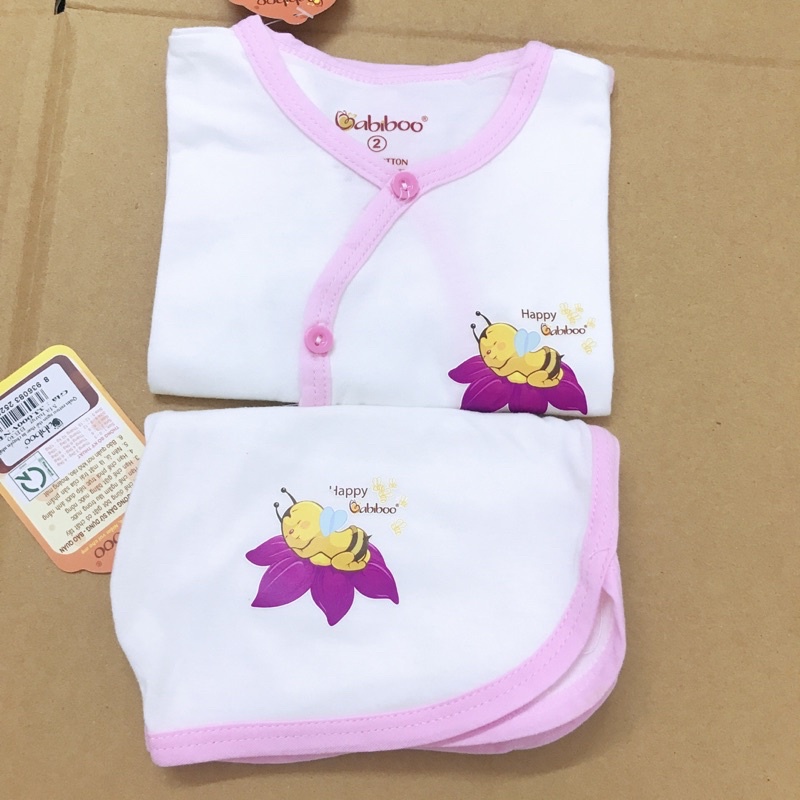 BỘ SƠ SINH CỘC TAY CÀI CHÉO NHIỀU HOẠ TIẾT - VẢI COTTON 100% CAO CẤP MỀM MẠI