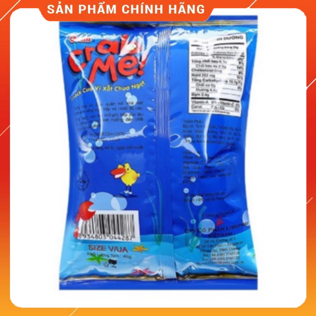 Bim Bim Snack Cua Vị Xốt Chua Ngọt Oishi 45g-Ăn Vặt Sumo Snack