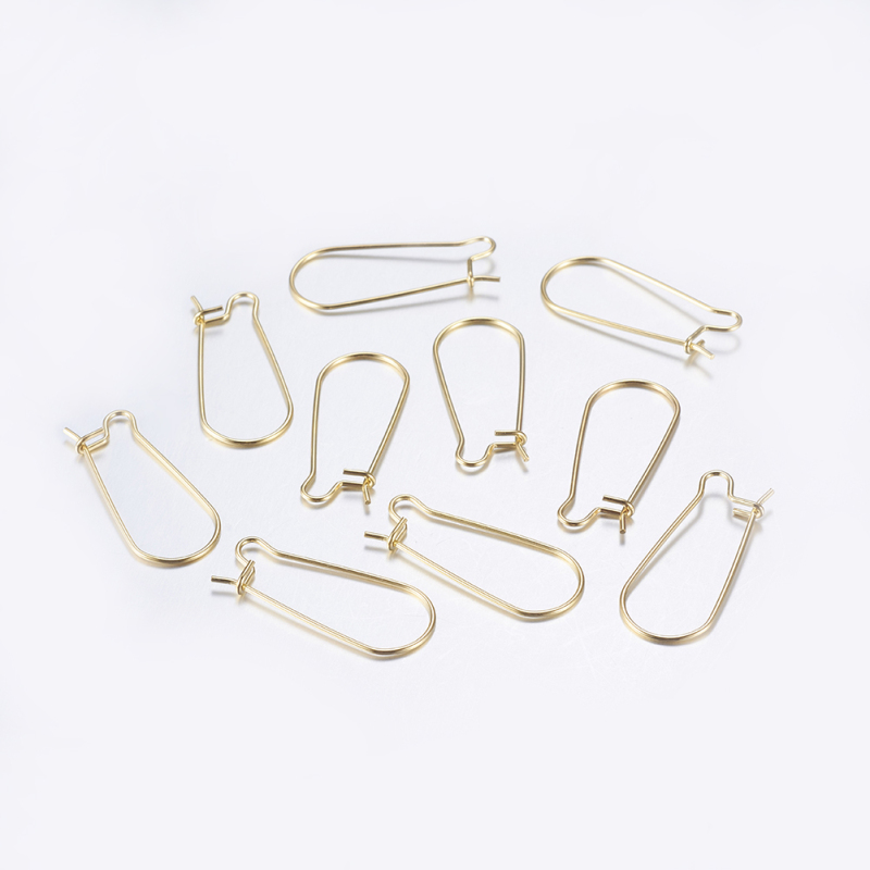 Set 10/ 20 chiếc khuyên bông tai bằng thép không gỉ 304 mạ vàng cỡ 20 kích thước 25x10.5x2.5mm chân 0.8mm