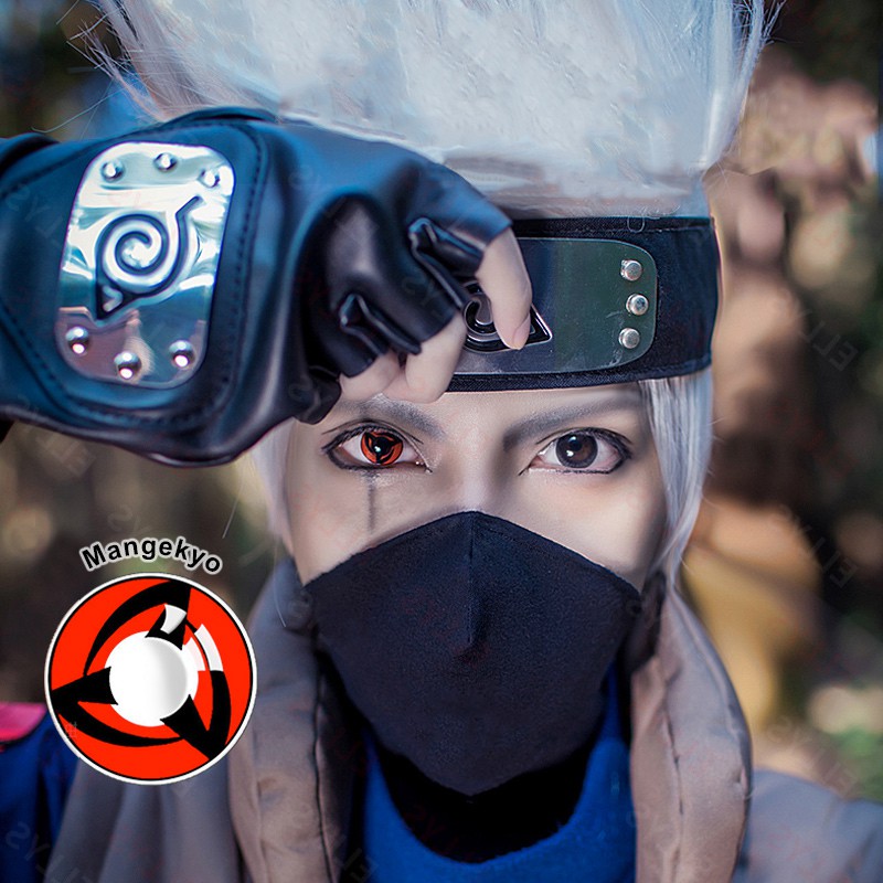 Cặp Kính Áp Tròng Độc Đáo Cosplay Naruto Mangekyou Sharingan Hatake Kakashi 14.5mm Sử dụng một năm