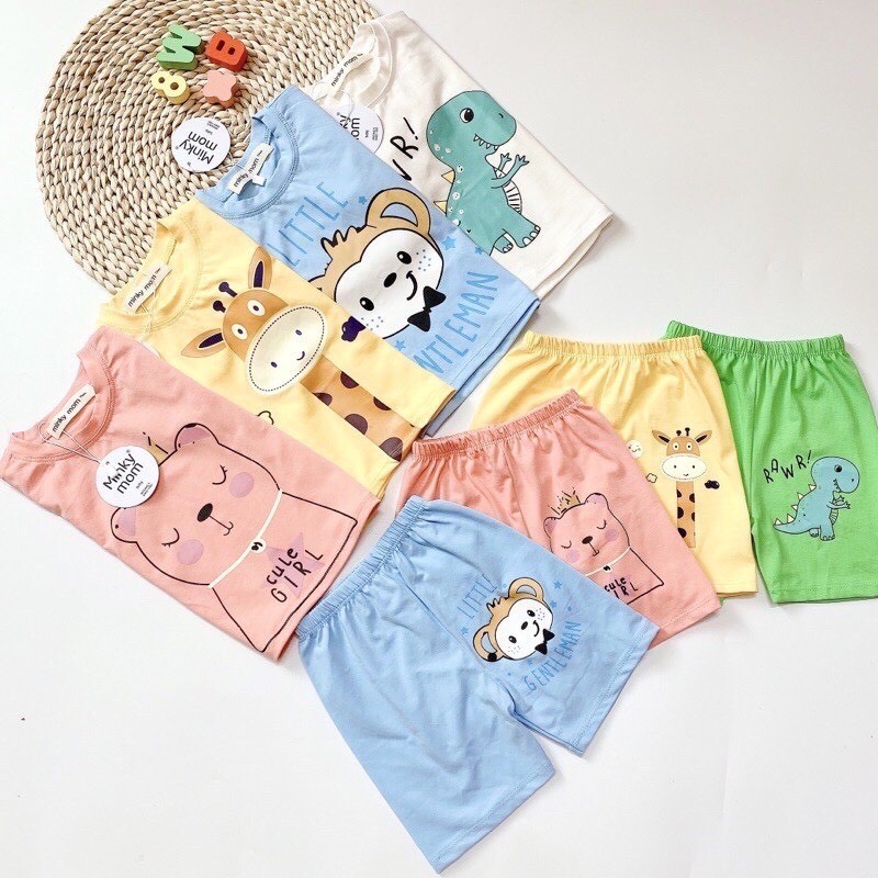 Bộ cộc tay cho bé FUHA, quần áo chất cotton hình thú cute phù hợp cho bé 10-20kg