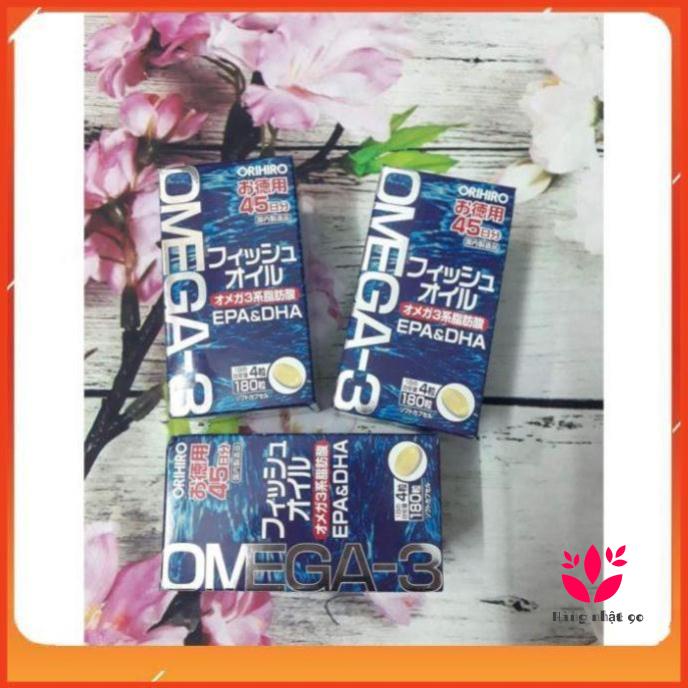 Dầu cá Omega 3 Orihiro Fish Oil Nhật Bản hộp 180 viên