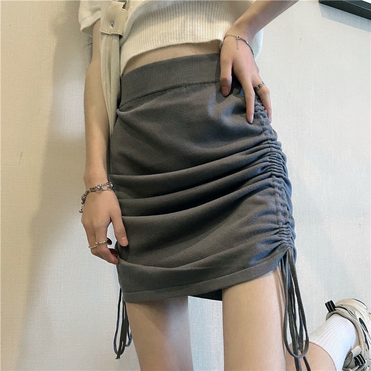 Chân Váy Chữ A Lưng Cao Thiết Kế Dây Rút Thời Trang Mùa Hè Mới Cho Nữ