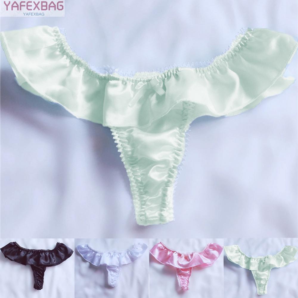 Underwear Women Panties Ruffled Sexy Stretchy T-Back Underpants Breathable
