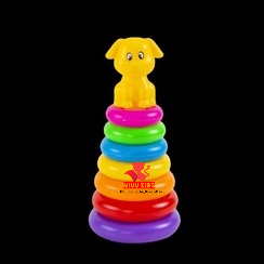 Đồ Chơi Tháp Xếp Vòng 7 Màu Hình Chú Cún Dễ Thương Cho Bé Nhận Biết Màu Sắc Phát Triển Tư Duy