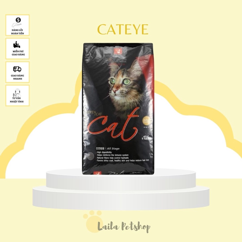 [Freeship HCM] Thức Ăn Hạt Cho Mèo CATEYE 1KG- Lailapetshop- Xuất Xứ Hàn Quốc