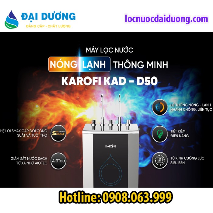 MÁY LỌC NƯỚC NÓNG,NGUỘI, LẠNH KAROFI KAD-D50, ĐẠI LÍ MÁY LỌC NƯỚC VŨNG TÀU, HCM