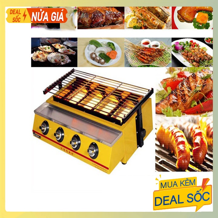 Bếp nướng hải sản bằng gas, nướng thịt bbq 4 đầu đốt Cao cấp ETON ET-K222