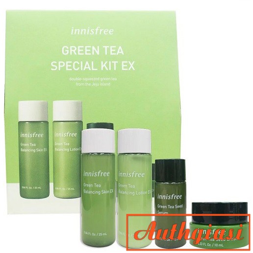 Kit dưỡng da Innisfree TRÀ XANH Green Tea EX \ Jeju Lava Seawater Mới (4 món)