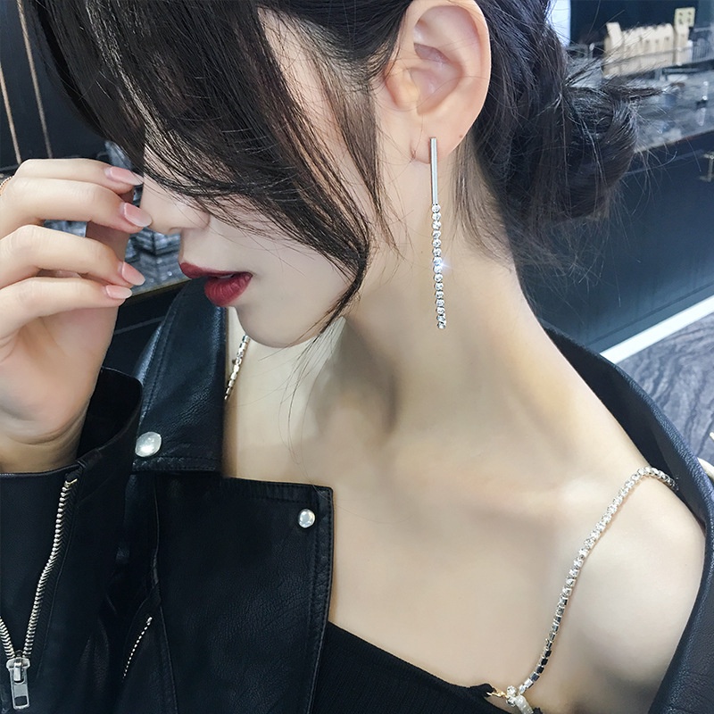 Bông Tai Mạ Bạc 925 Đính Đá Tua Rua Xinh Xắn Cho Nữ