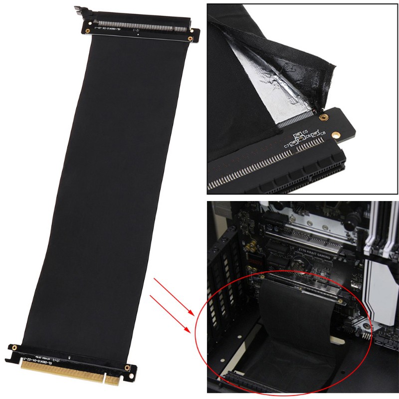 POOP GPU Vertical  Full Speed 3.0 PCI 16x Riser Cable Graphics Card Extension