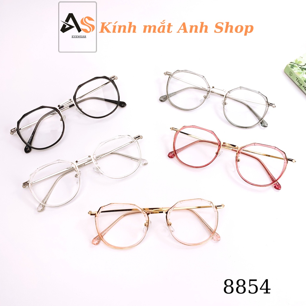 Gọng kính mắt tròn chất liệu kim loại bền bỉ kiểu dáng độc đáo 8854