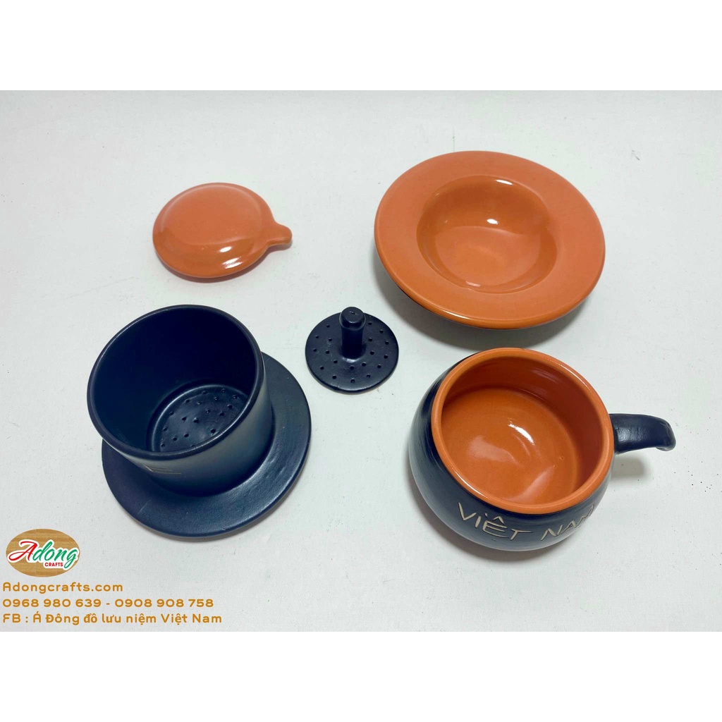 Bộ Phin Cà Phê gốm sứ Bát tràng Việt Nam - Nhiều màu sắc quà tặng ý nghĩa Việt Nam