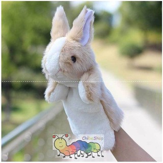 Rối bàn tay hình các con vật - hình con thỏ màu be