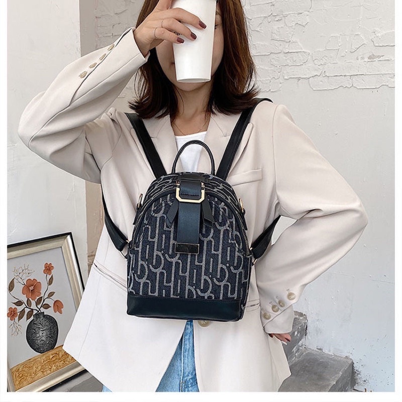 Balo Nữ Thời Trang Cao Cấp VINTAGE Đi Học Giá Rẻ Balo mini vải kẻ caro phong cách hàn quốc