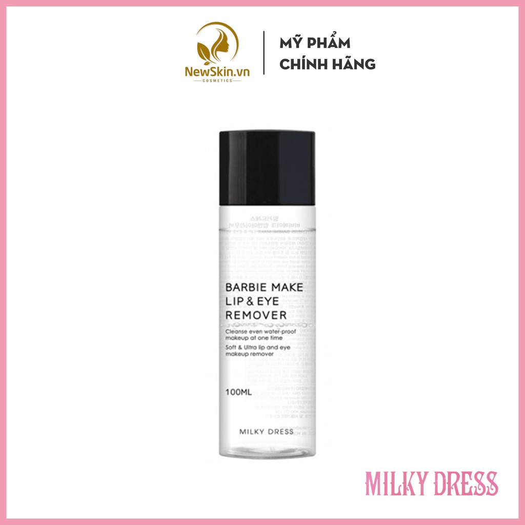 Nước Tẩy Trang Dành Cho Môi Và Mắt Milky Dress Barbie Make Lip &amp; Eye Remover