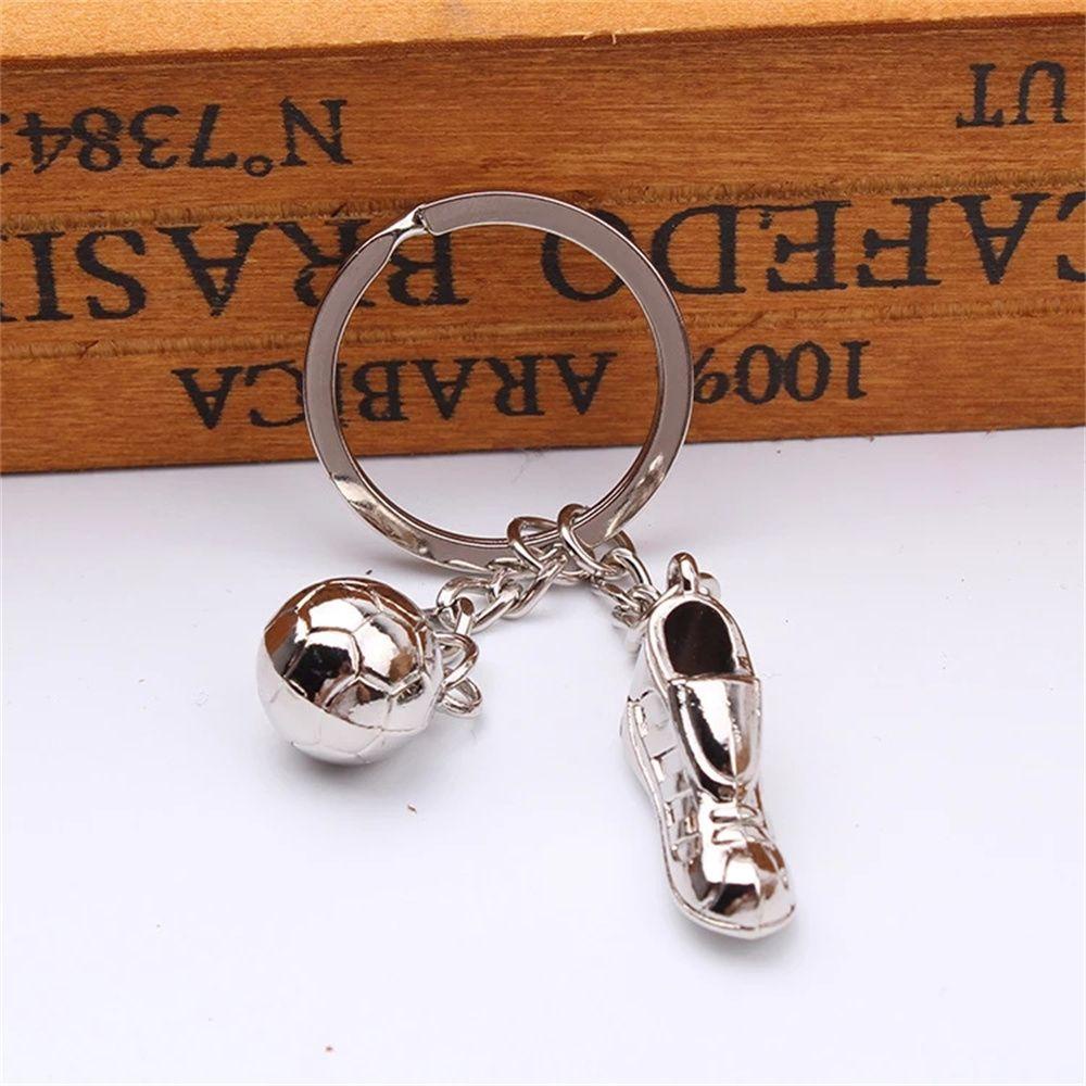 REBUY1 Móc Khóa Quả Bóng Đá Bằng Thép Không Gỉ