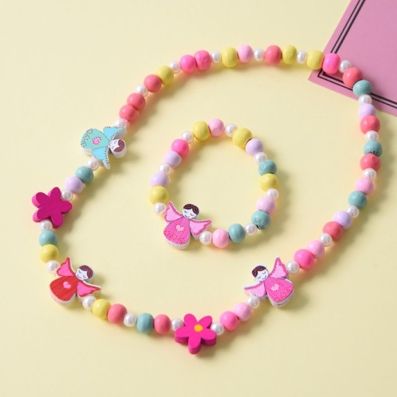 1 Bộ Vòng Tay Màu Kẹo Ngọt Họa Tiết Hoạt Hình Dễ Thương Cho Bé Gái