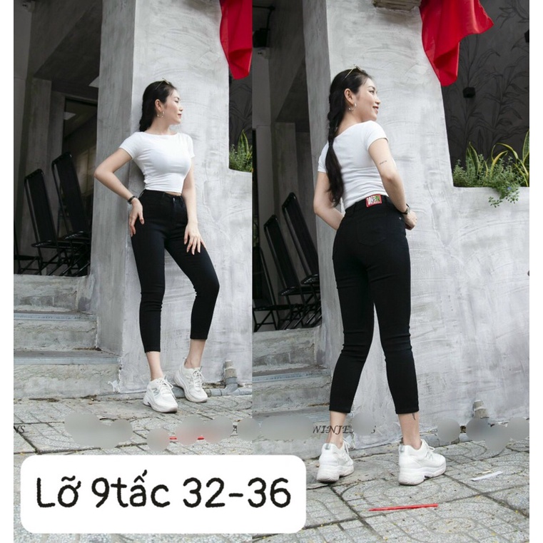 Quần jean ĐEN 9 tấc co giãn bigsize