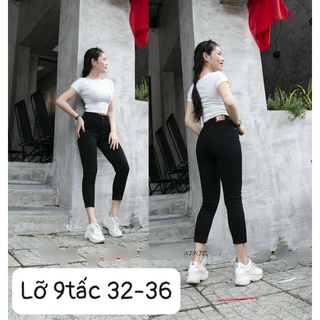 Quần jean ĐEN 9 tấc co giãn bigsize