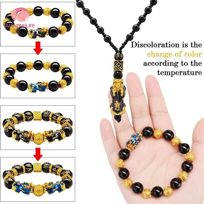 Vòng Tay Chuỗi Hạt Đá Obsidian Đen Co Giãn 10 / 12 / 14mm Có Thể Điều Chỉnh Kích Thước Dành Cho Nam Và Nữ