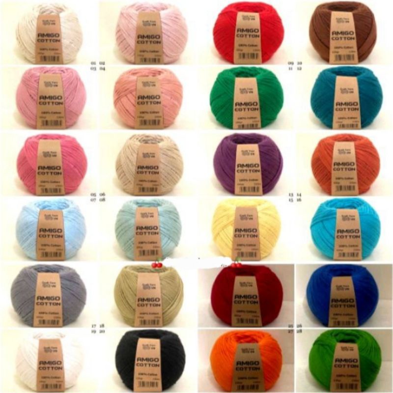Amigo Cotton 100% Sợi 1.5mm Móc Đồ Cho Trẻ Em